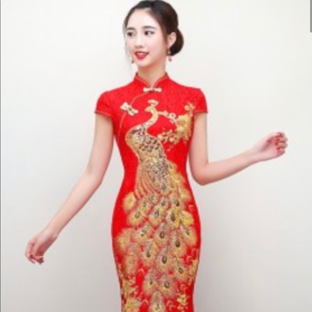 Chinese Qipao Red Wedding Dress (Medium/Large)